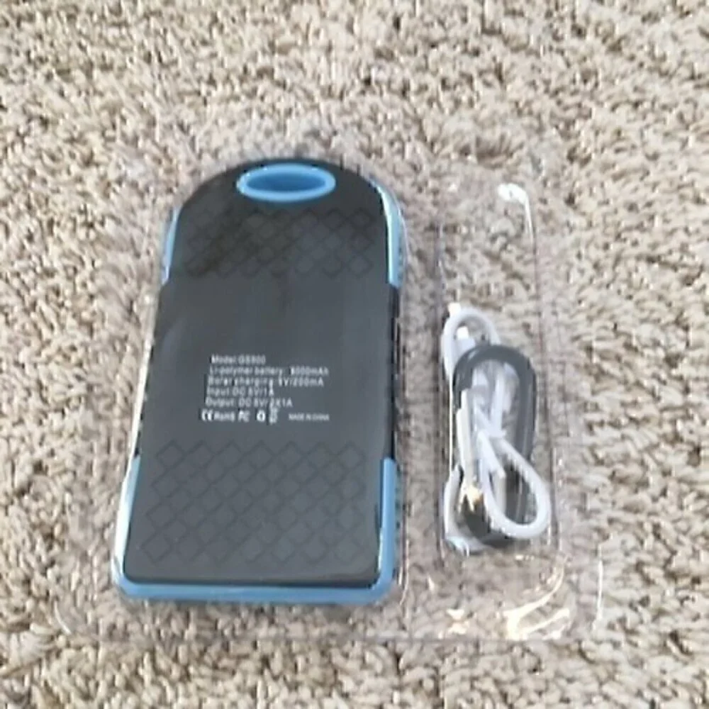 Portable solar charger blue